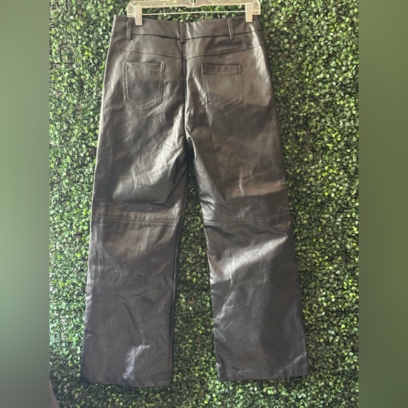 GLAM FAUX LEATHER WIDE LEG TROUSER PANTS - Picture 2 of 9